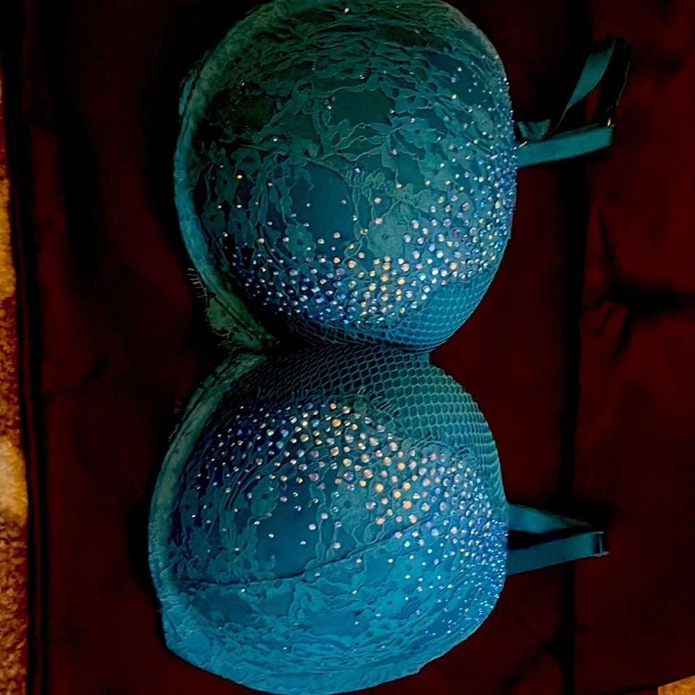 Victoria Secret Very Sexy push up bra 34DDD Dark teal blue